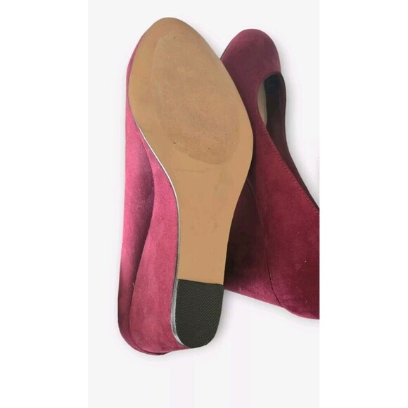 Torrid Wedge Heels Women's 11.5 Wide Merlot Faux Suede Ankle Strap - Picture 6 of 9